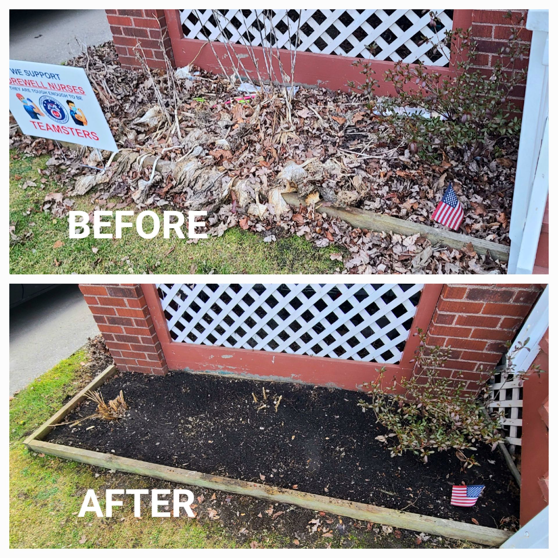Spring cleanup & Fall cleanup/ Flowerbed before and after