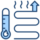 A thermometer and a hose with steam coming out of it.