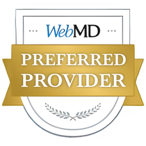 WebMD Preferred Provider badge with gold ribbon and white shield emblem