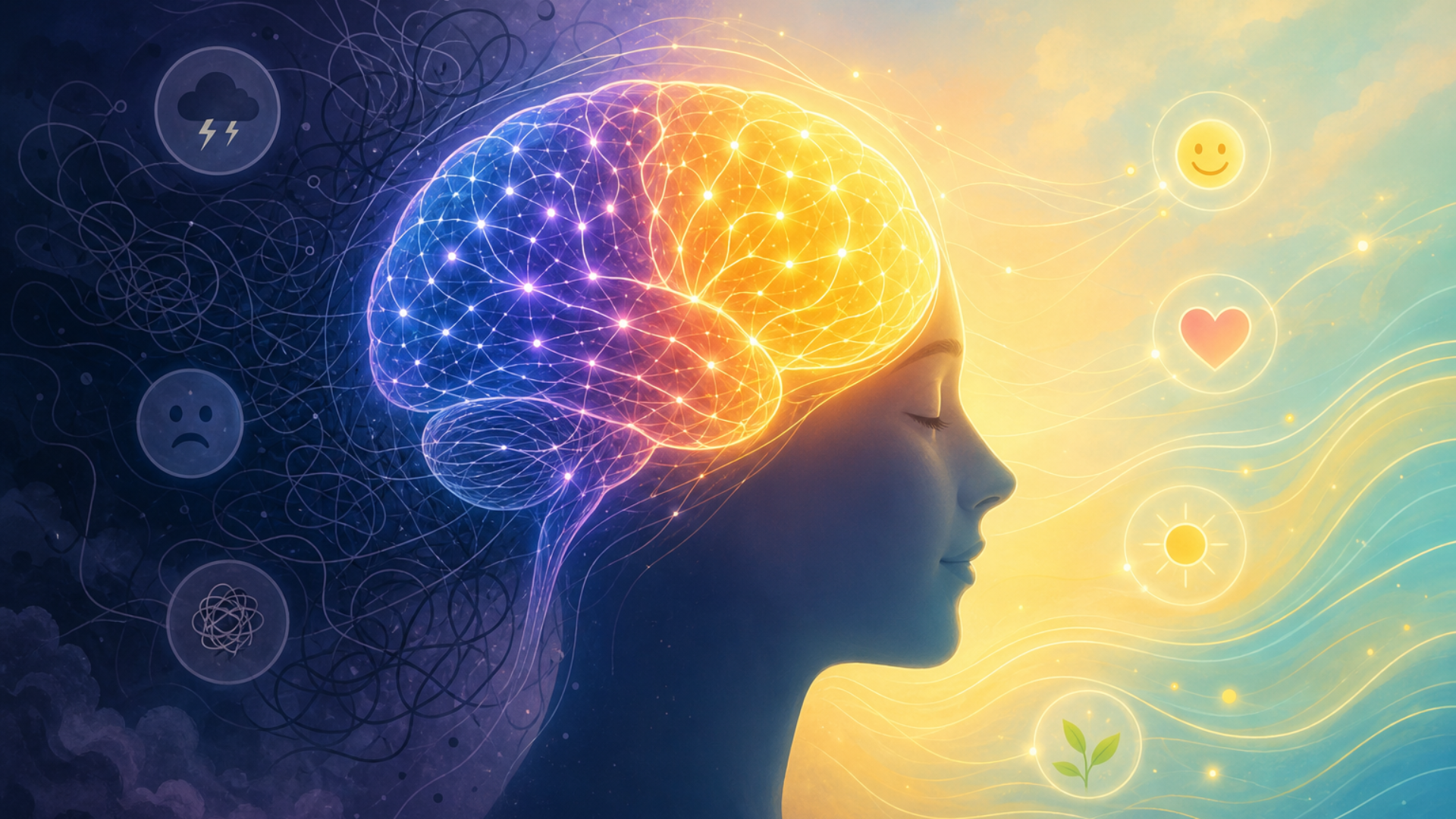 depression treatment brain activity illustration