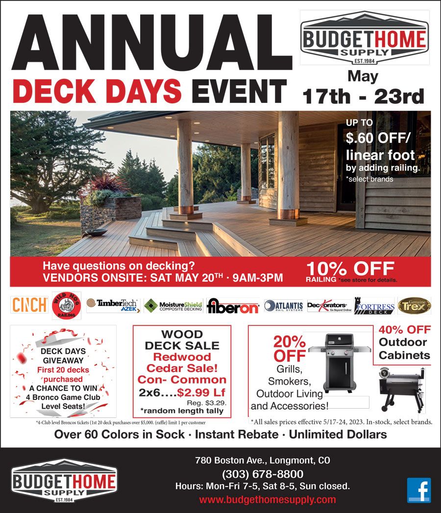 Deck Days Event at Budget Home Supply in Longmont