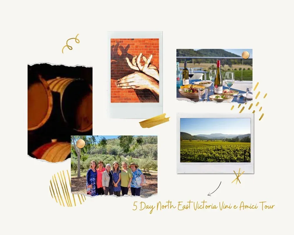 Raise a glass to friendship, good food, and scenic vineyards on our 5-day North East Victoria Vini e Amici Tour.