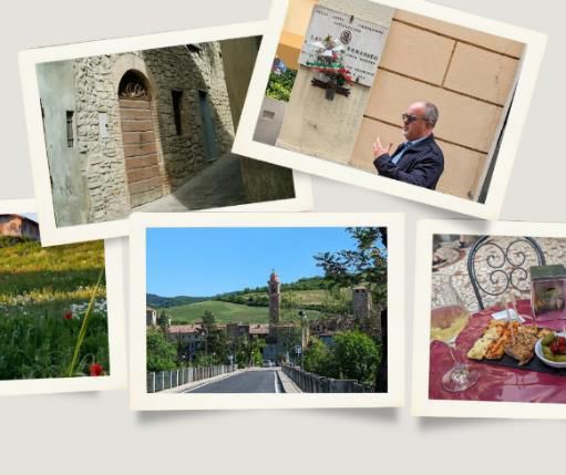 Varzi escape with archways, stone streets, and town square.