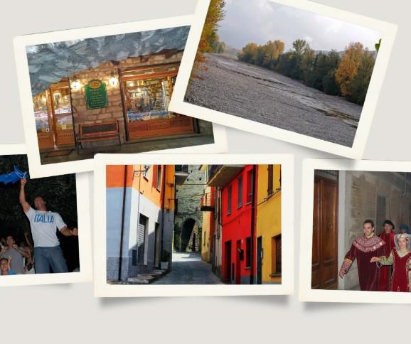 Varzi highlights with fire show, town view, pasta, and exhibit.