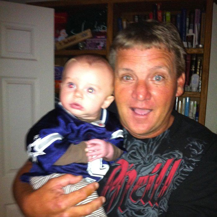 A person holding a baby