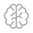 Outline of a brain, split in two halves.