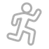 Running stick figure in gray.