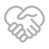 Two hands shaking, forming a heart shape.