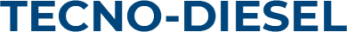 Logo TECNO-DIESEL con testo blu e giallo su sfondo bianco.