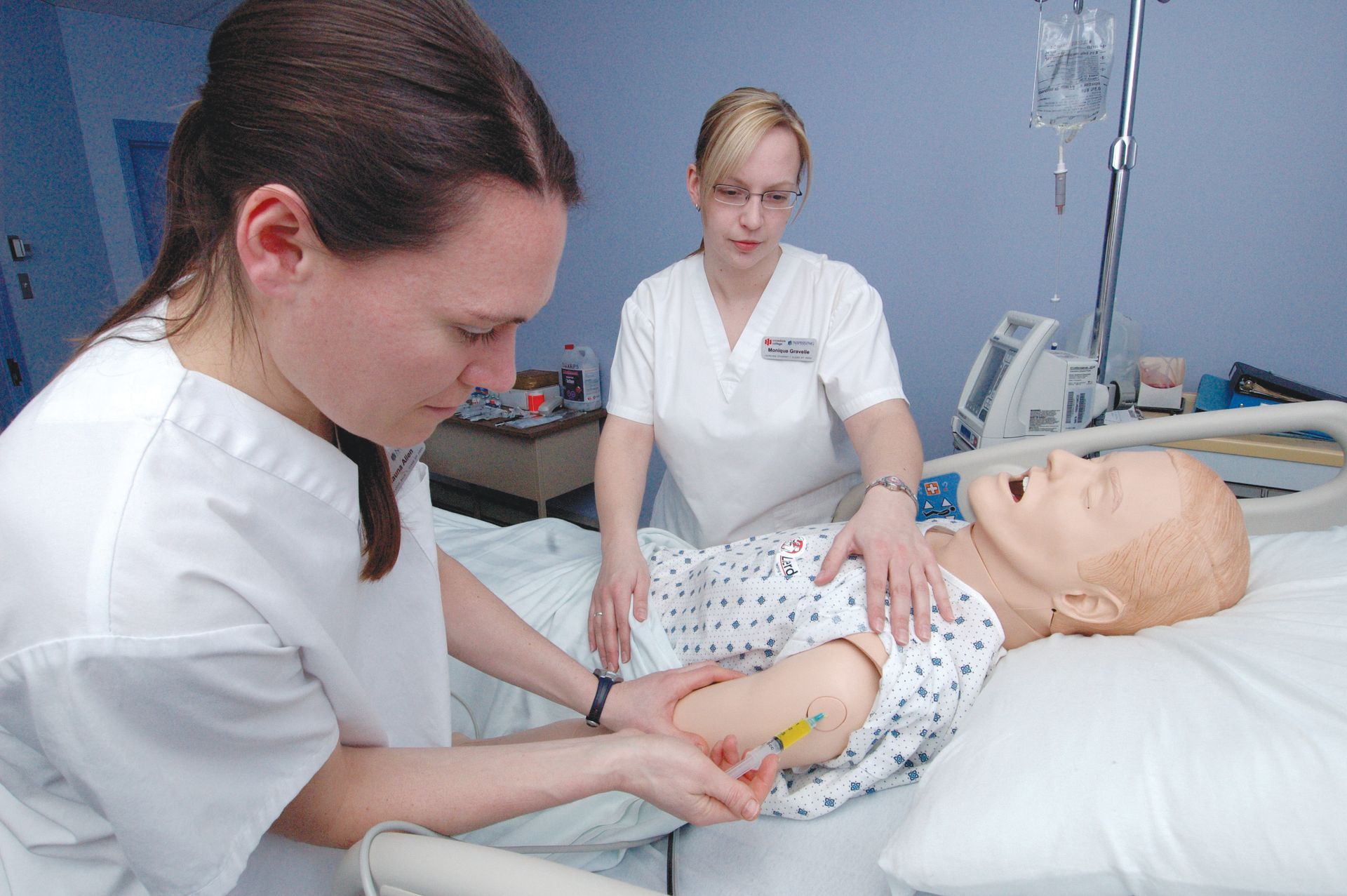 Students in a nursing lab