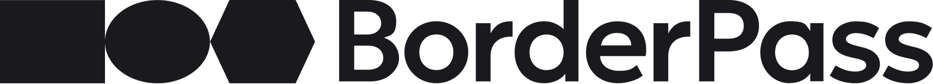The word border pass is written in black and white on a white background.