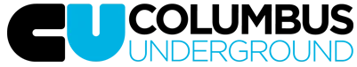 Columbus Underground logo in black, blue, and light blue text on a white background