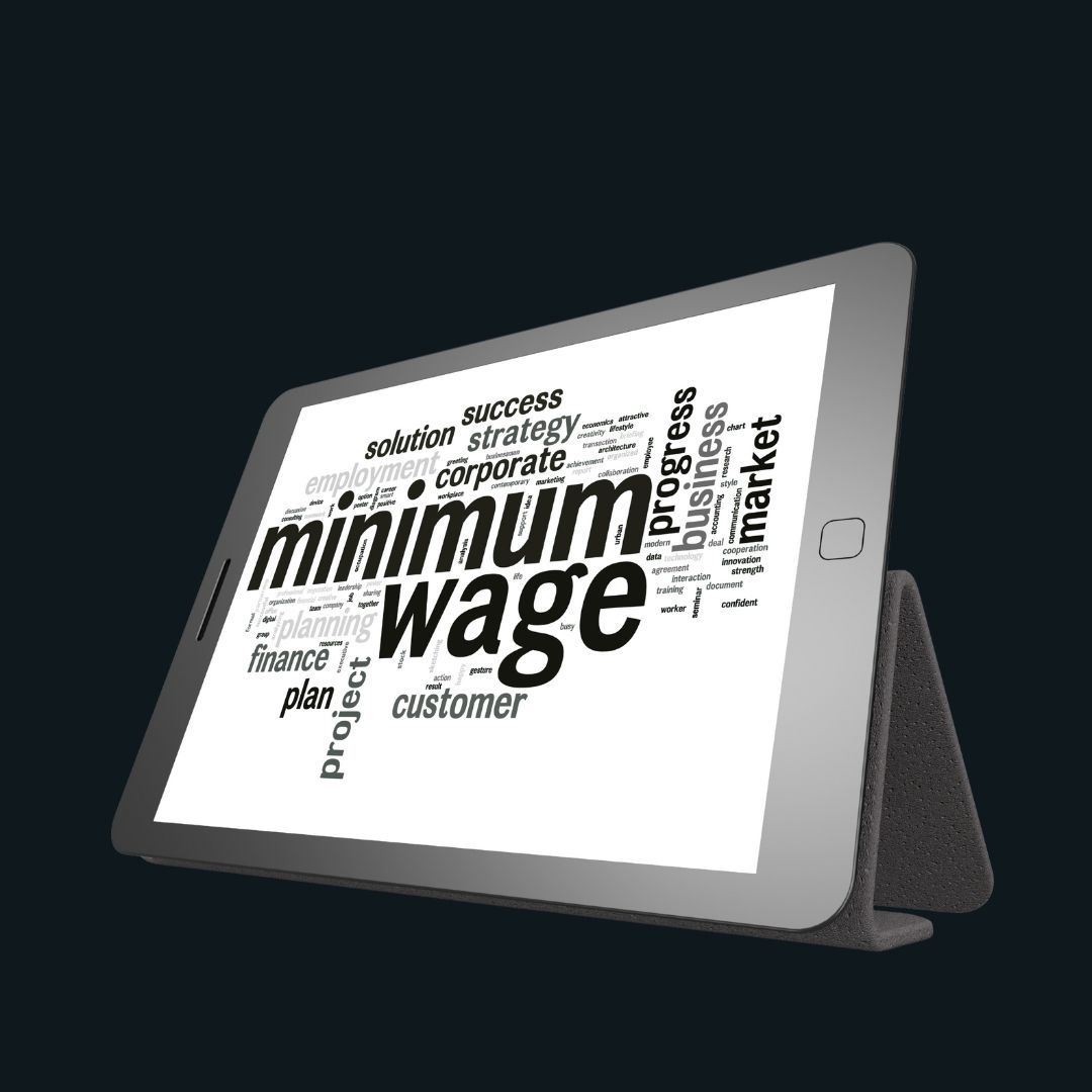 Tablet Displaying a Word Cloud with