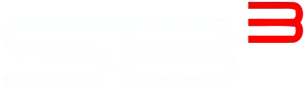 A red sb3 logo is on a black background.