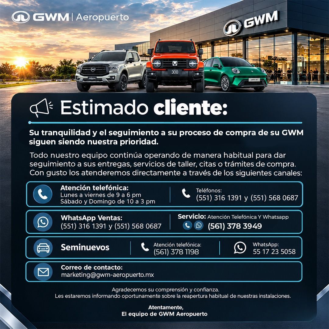 Aviso GWM Aeropuerto