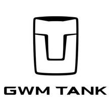 Logotipo de GWM TANK con emblema negro estilizado y texto sobre fondo blanco.