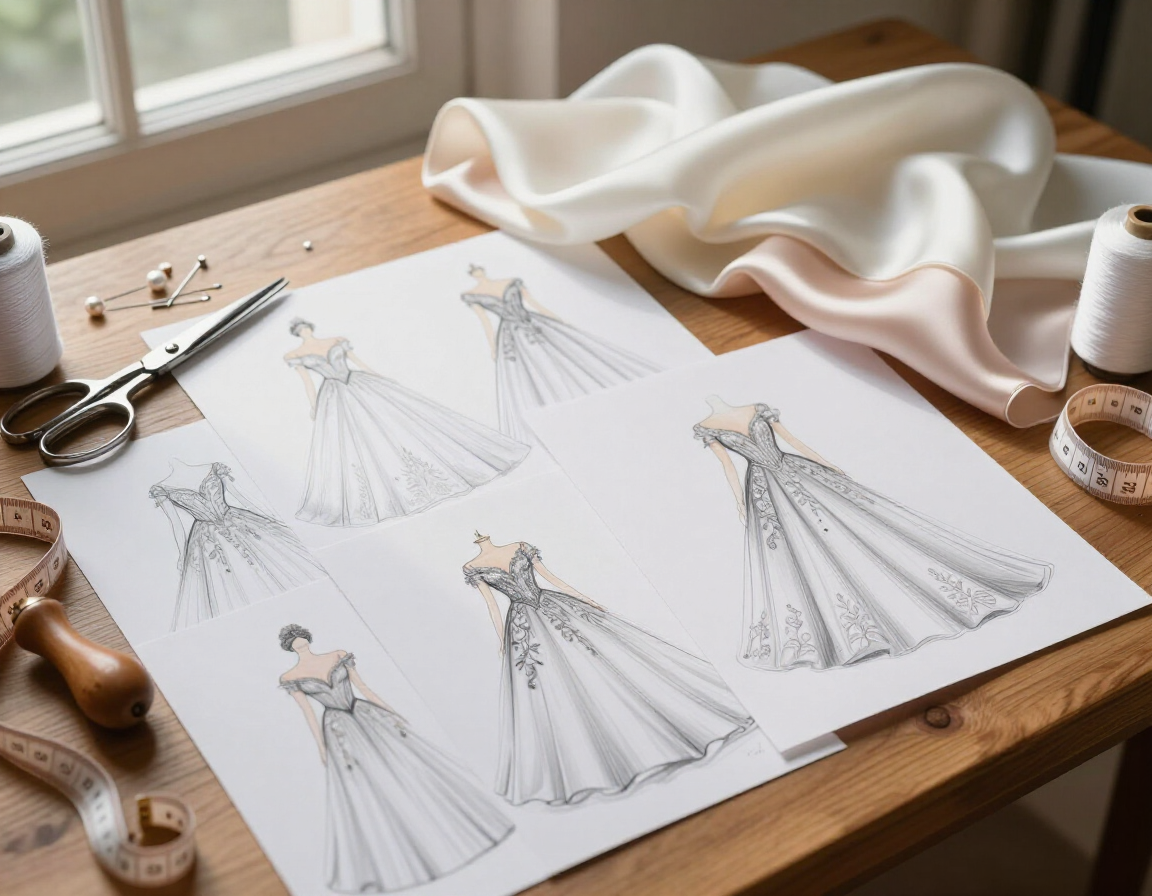 Designer Bridal Gown Sketches