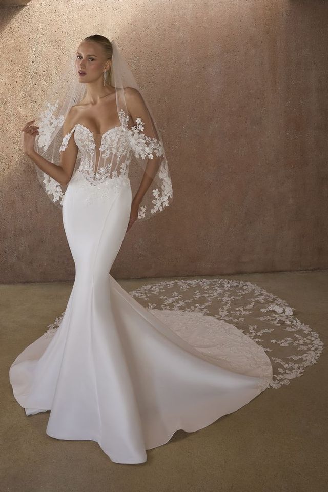 corset basque waist wedding dress Opra The bustier Off Shoulder Basque Waist Wedding