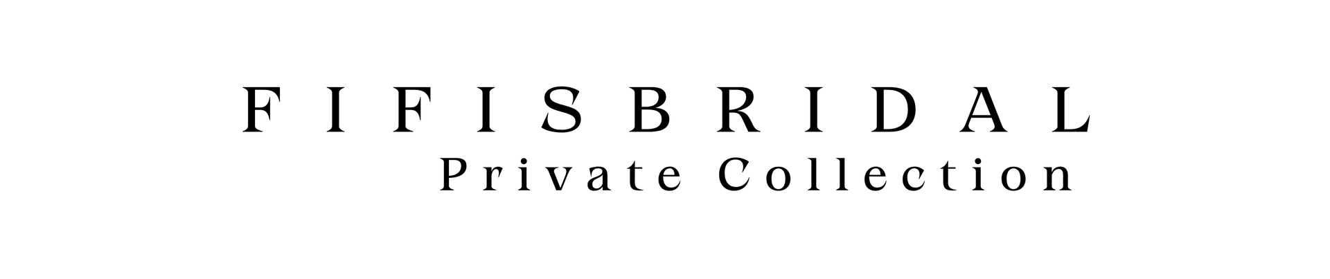 Fifi’s Bridal Private Collection logo in black serif text on a white background