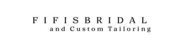 Logo for FIFI'S BRIDAL and Custom Tailoring, in black text on a white background.