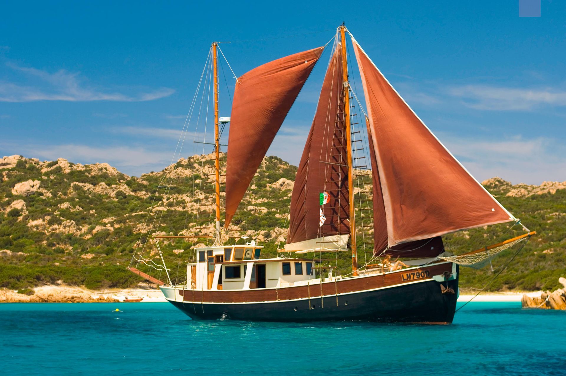 Pulcinella sailing ship Sardinia Pulcinella sailing ship Sardinia