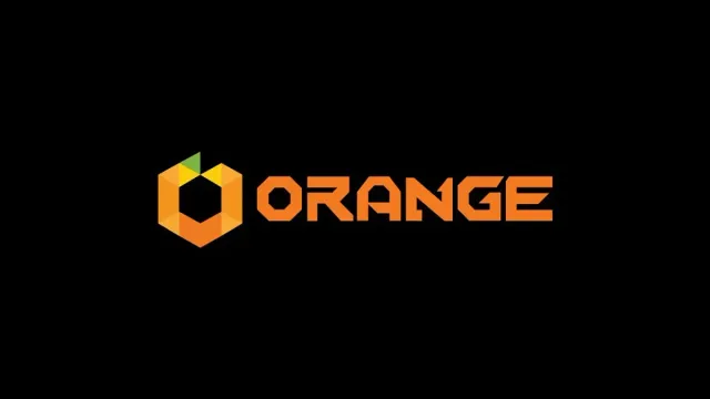 A logo named Orange in front of a black background