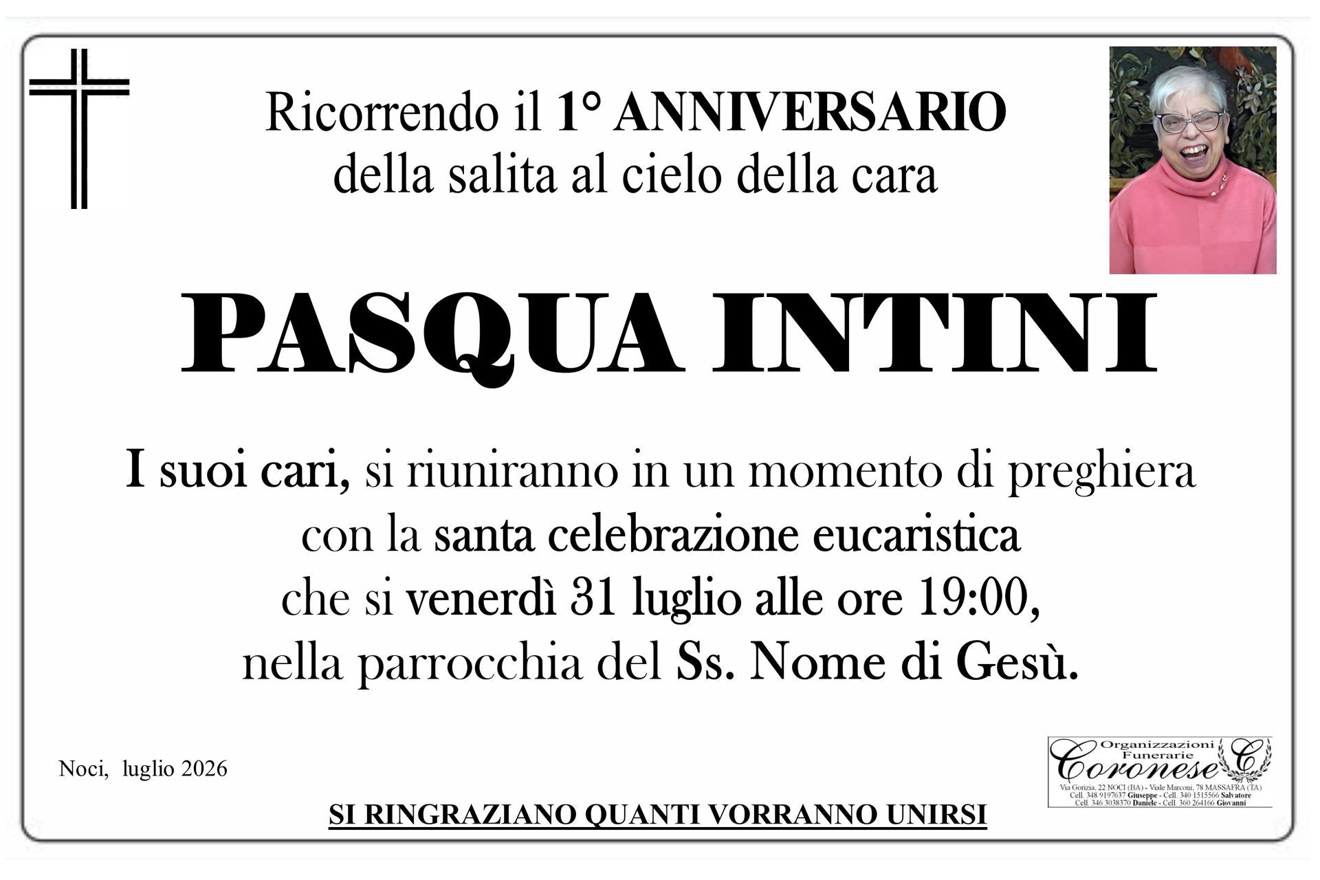necrologio PASQUA INTINI