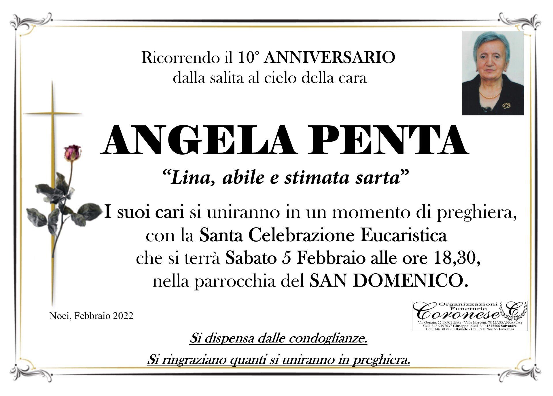necrologio ANGELA PENTA