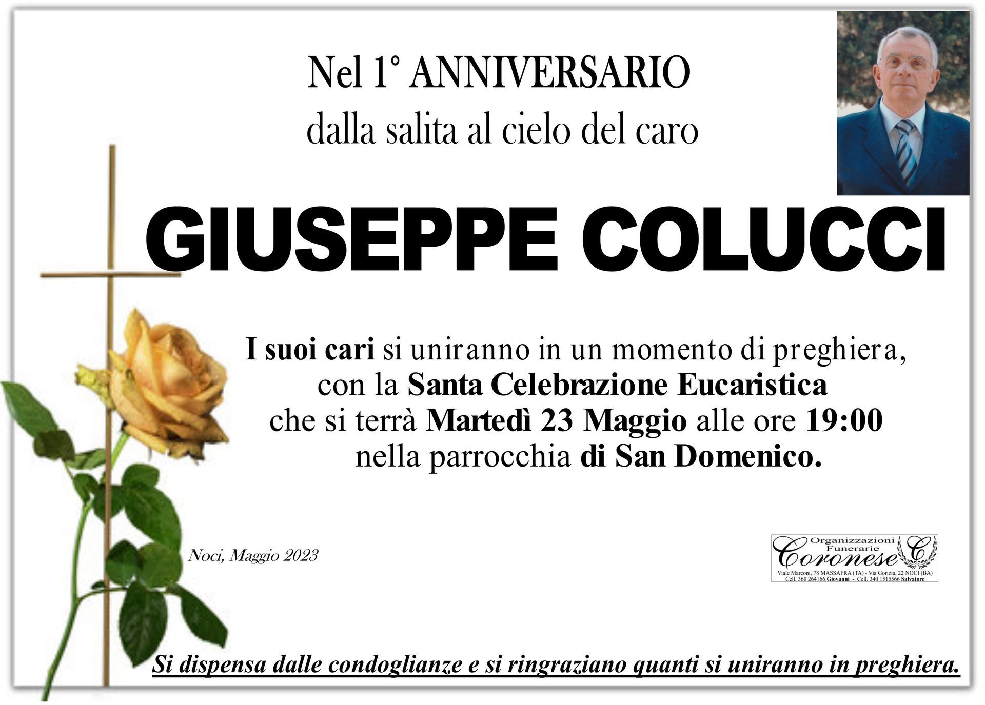 necrologio GIUSEPPE COLUCCI