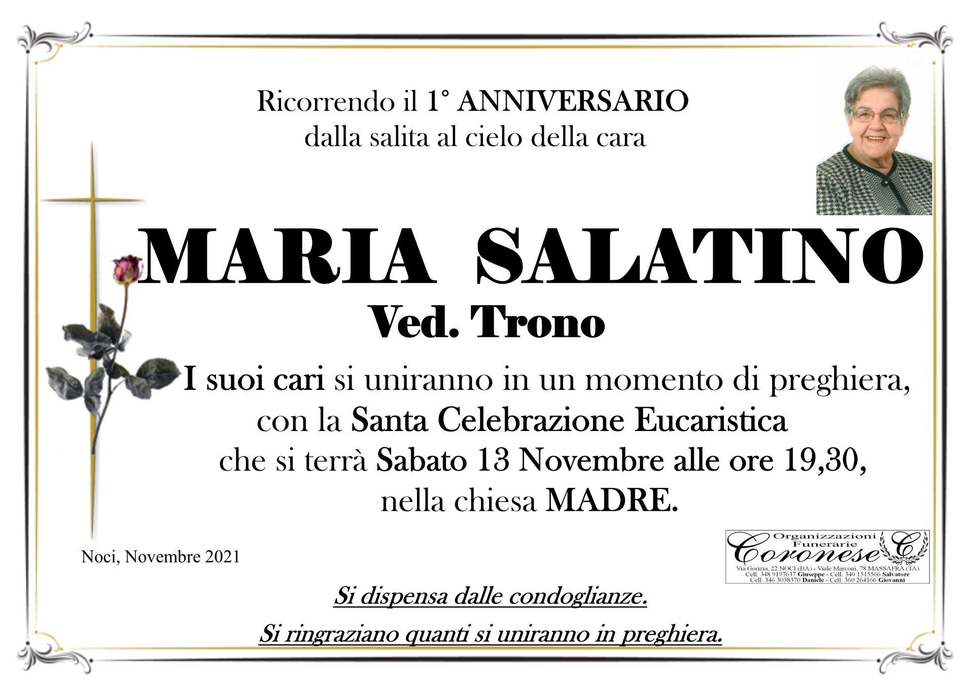 necrologio MARIA SALATINO