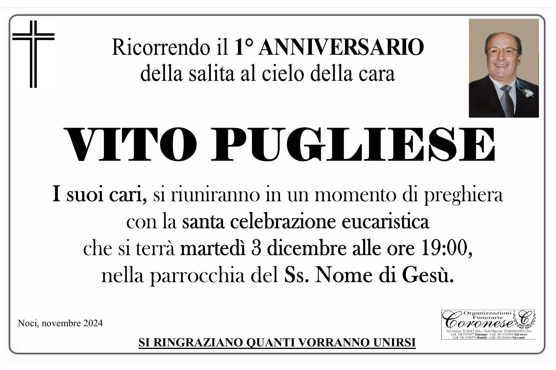 necrologio VITO PUGLIESE