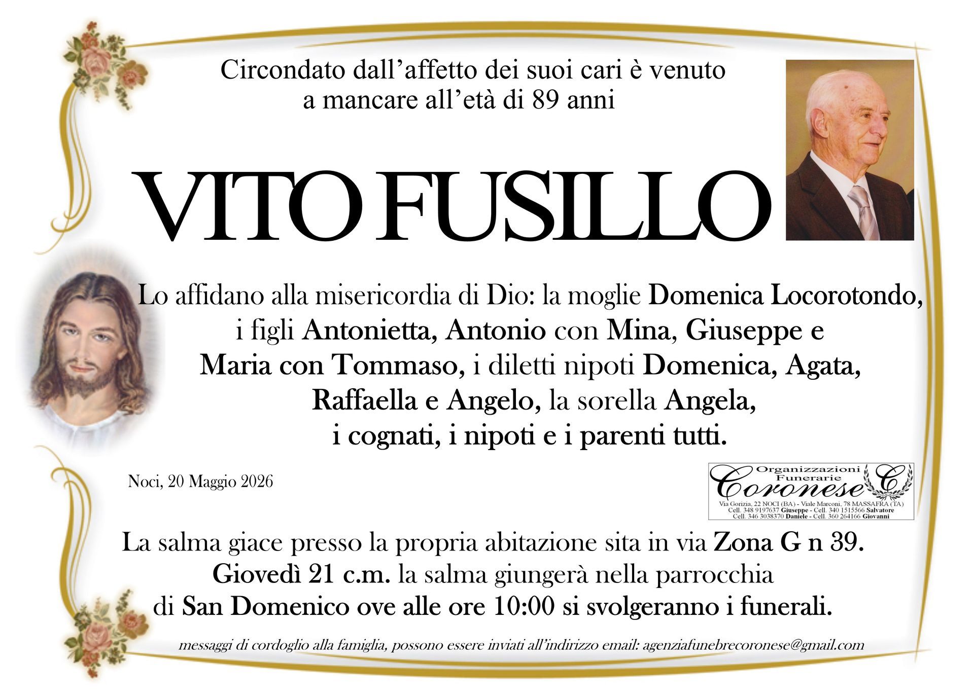 necrologio VITO FUSILLO