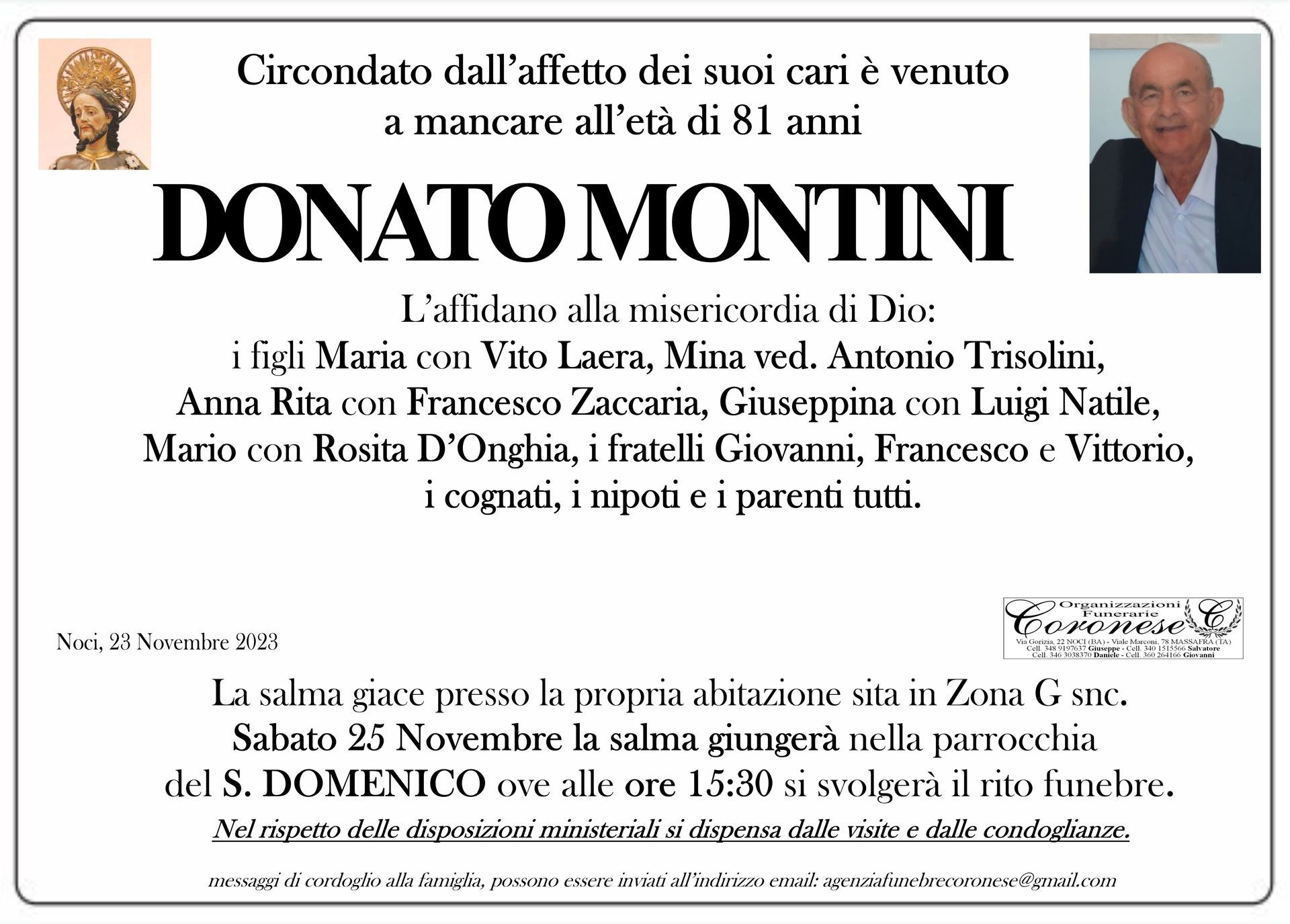 necrologio DONATO MONTINI