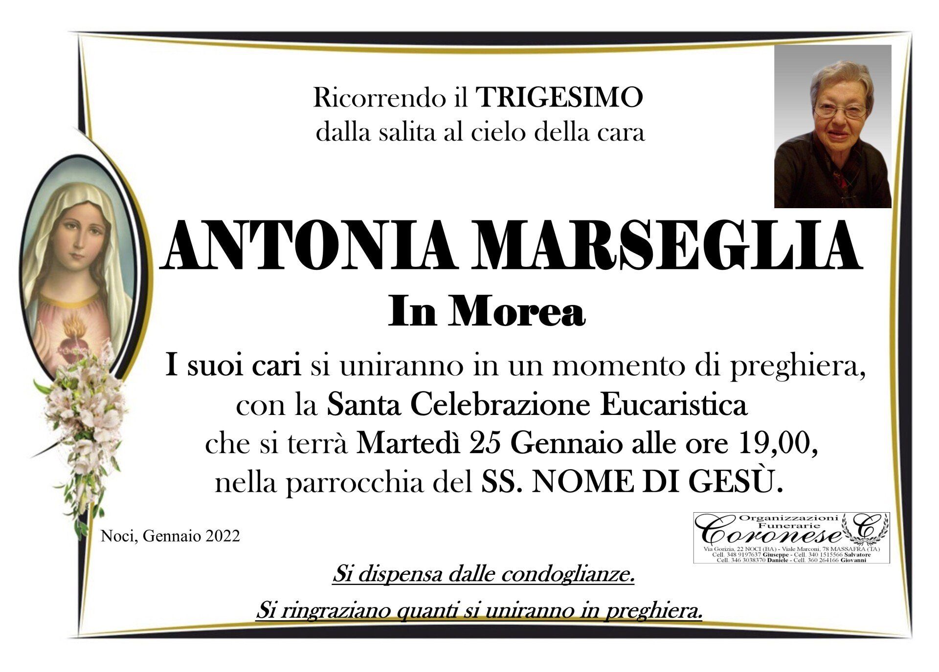necrologio ANTONIA MAESEGLIA