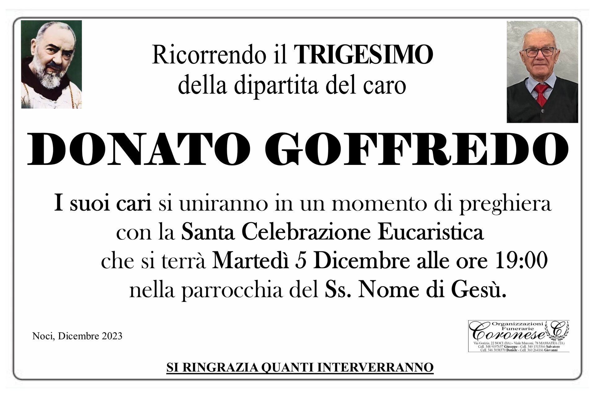 necrologio DONATO GOFFREDO