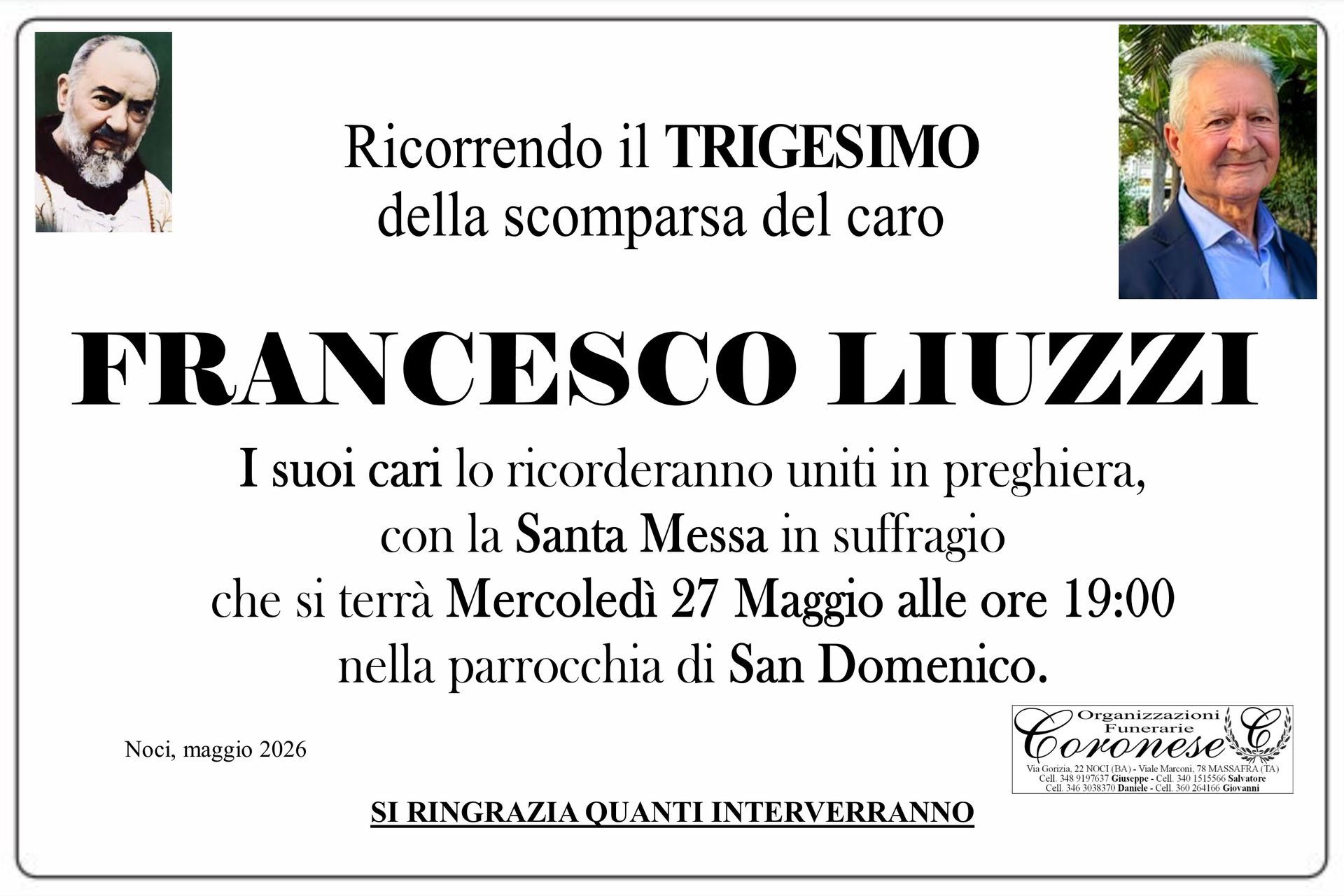 necrologio FRANCECO LIUZZI
