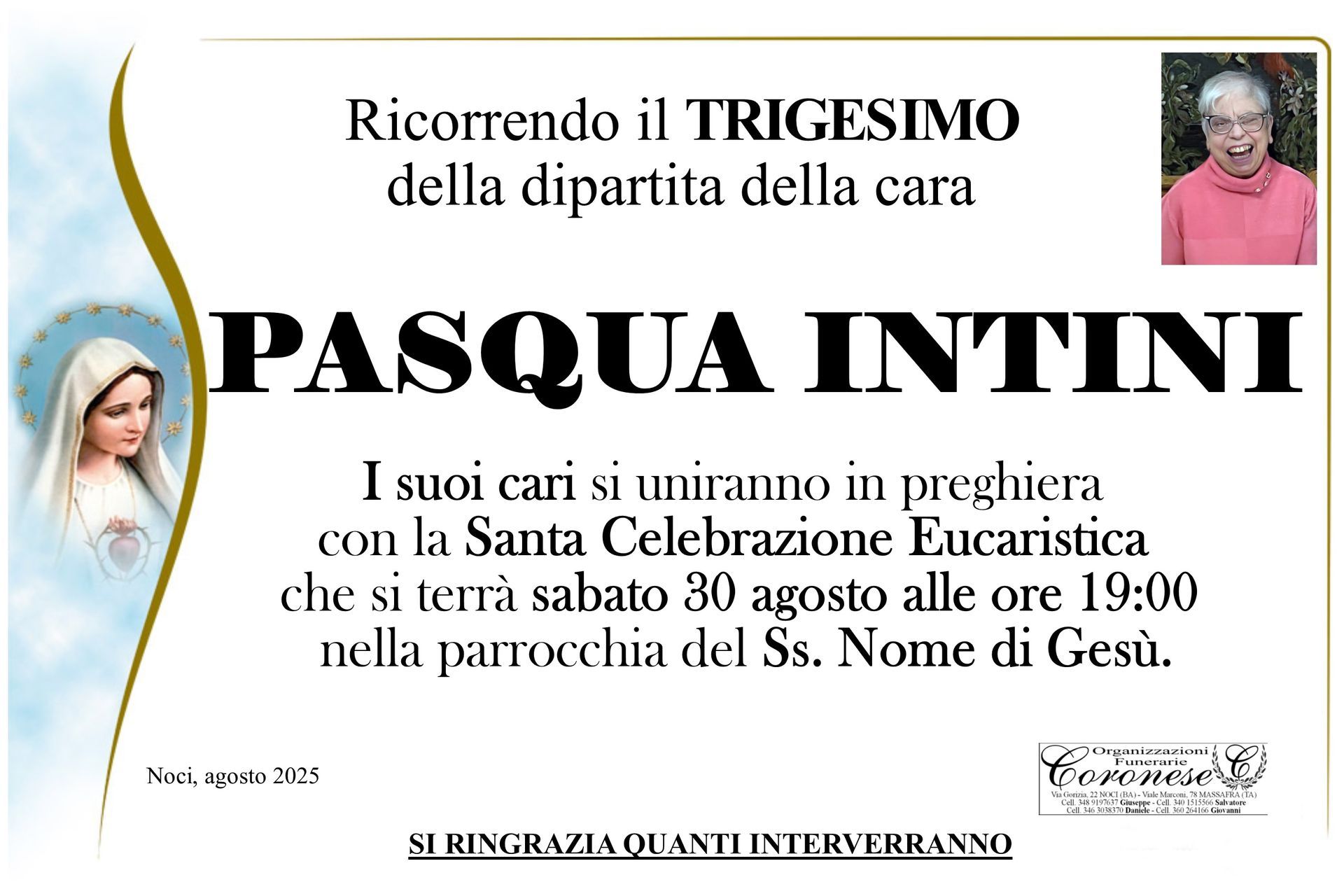 necrologio PASQUA INTINI