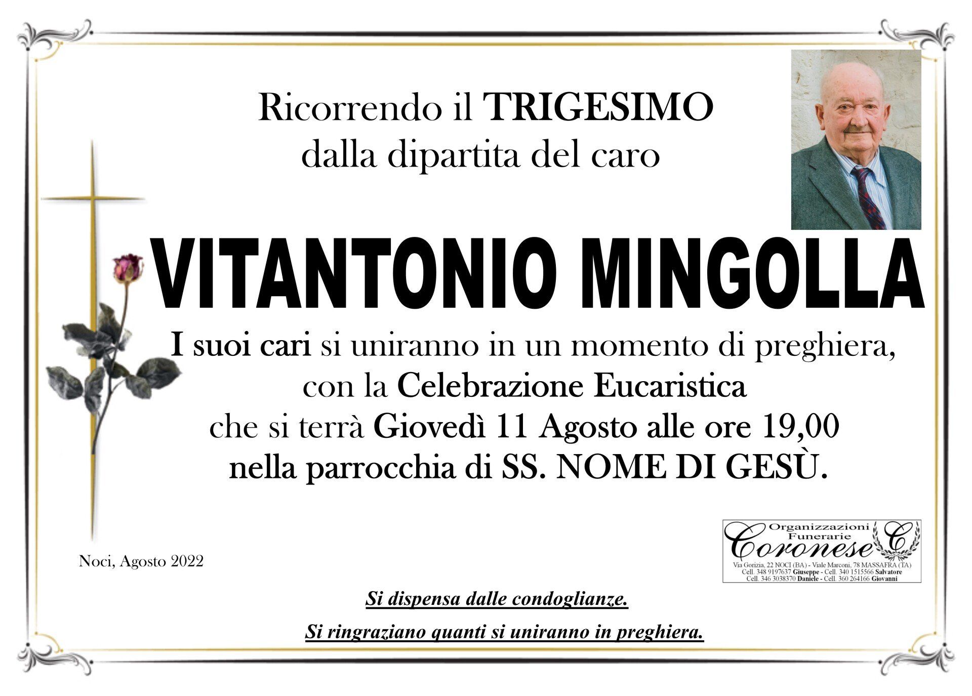 necrologio VITANTONIO MINGOLLA