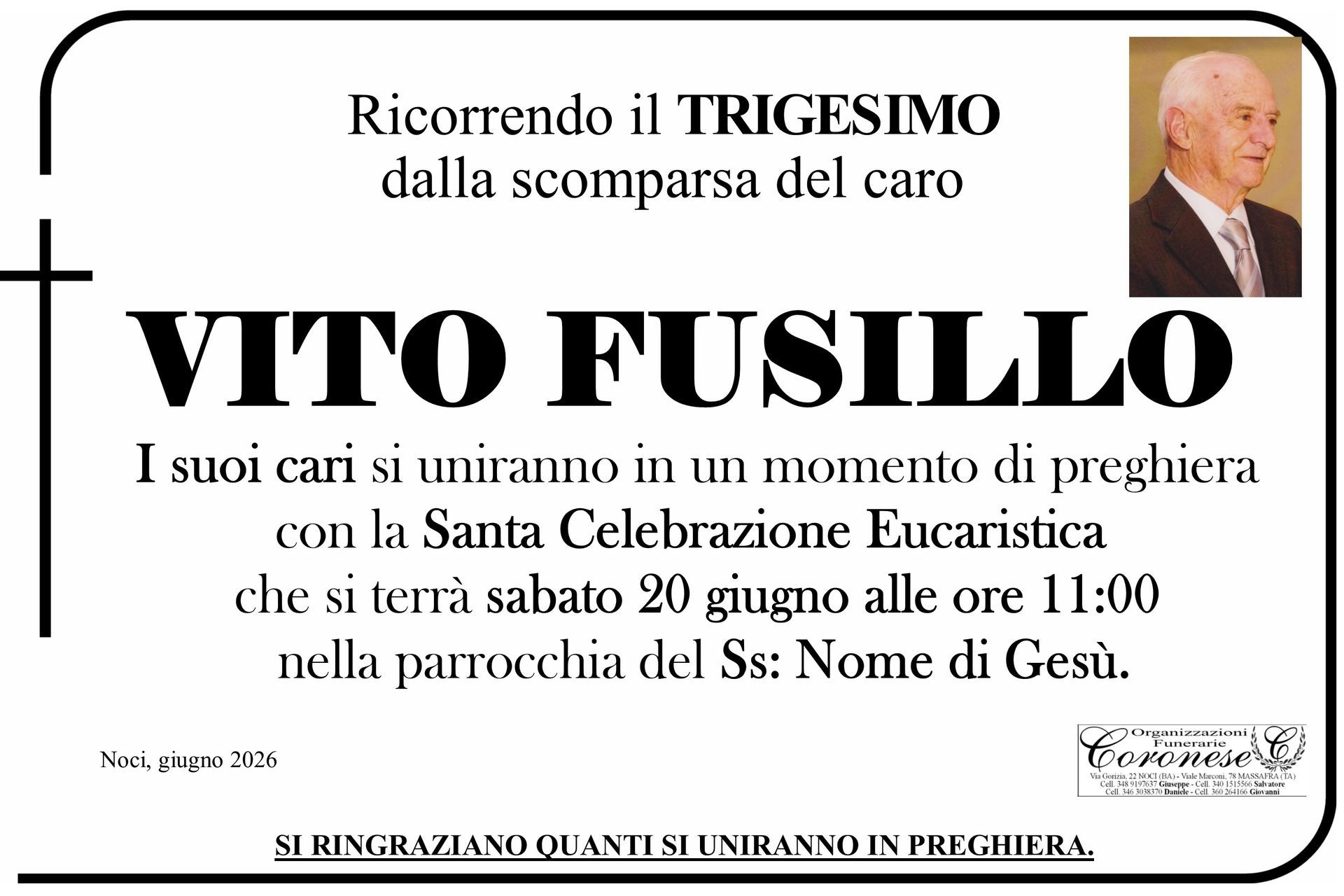 necrologio VITO FUSILLO
