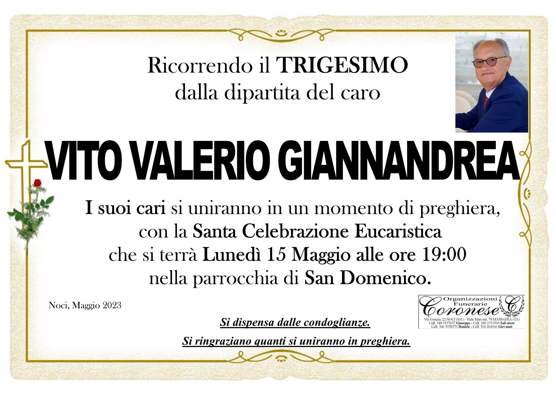necrologio VITO VALERIO GIANNANDREA