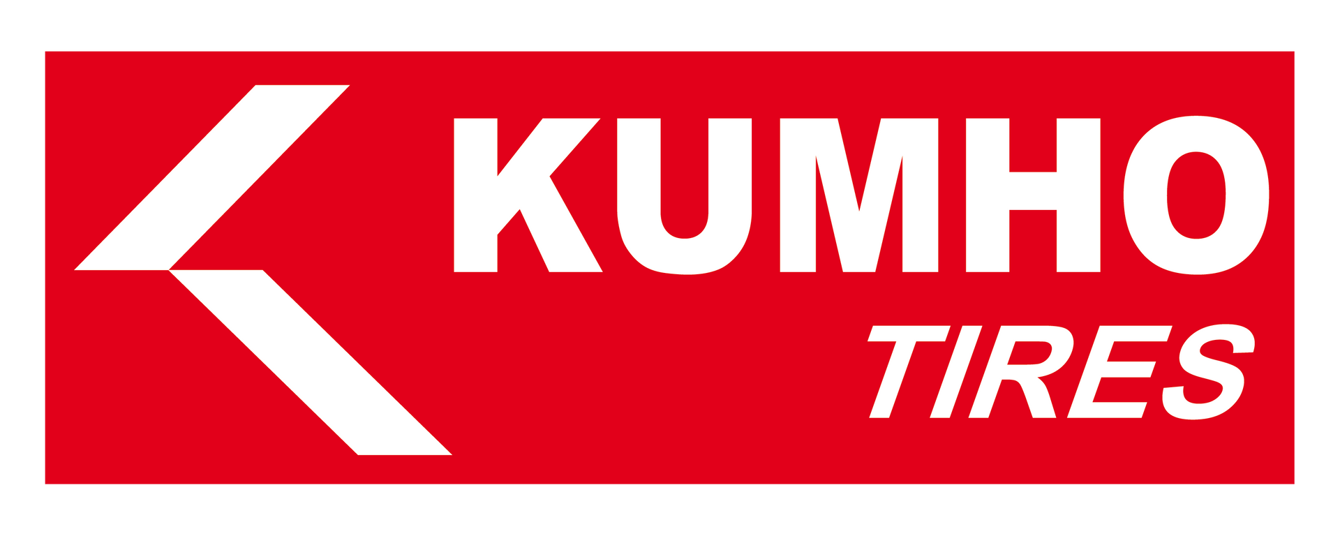 Kumho Tires logo in red, white, and black with stylized arrow icon