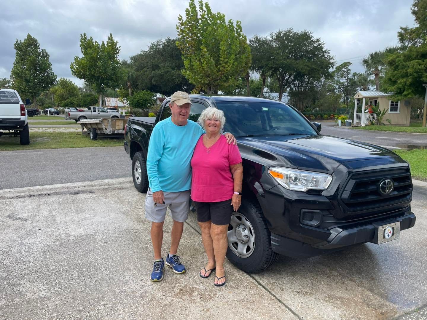 Customer with new all terrain truck tires