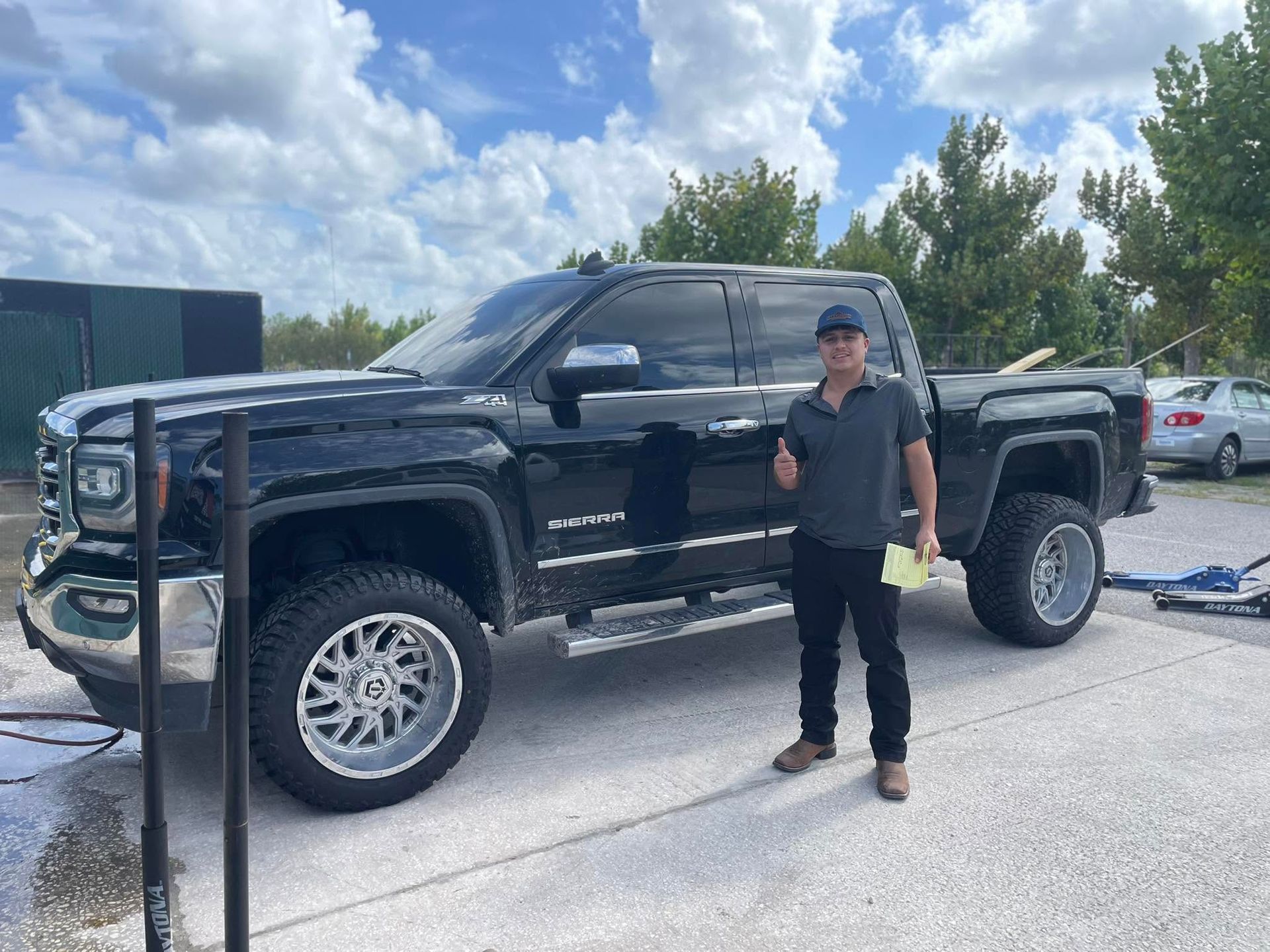 Customer with new trailer tires