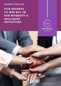 Cover promoting diversity & inclusion: Hands in a circle with text 