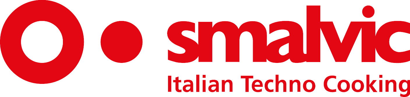 Smalyc Italian Techno Cooking logo in red with circular icon on white background