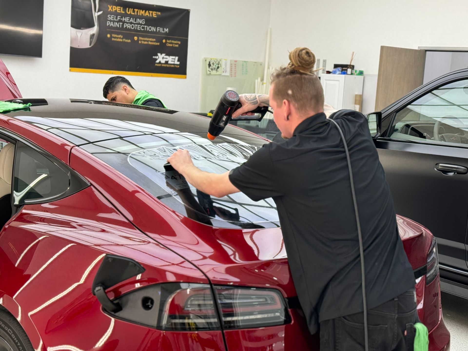 Back Glass Shrinking 2 Window Tinting tesla Model S interior Lance Georgekutty