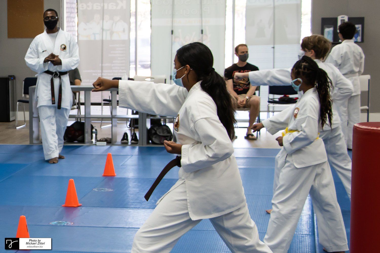 TKA Dojo Karate Belt Testing Sept 201 - Students throwing punches