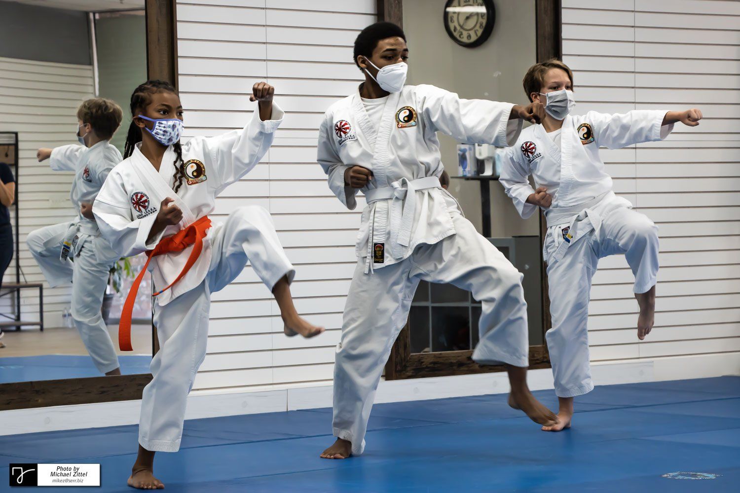 TKA Dojo Karate Belt Testing Sept 201 -Karate kids practicing