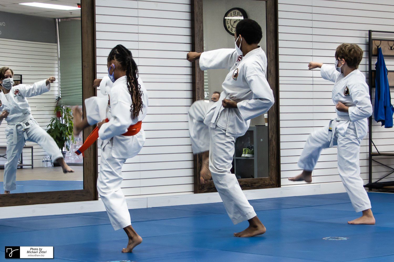 TKA Dojo Karate Belt Testing Sept 201 - Group practice after Katas and belt testing