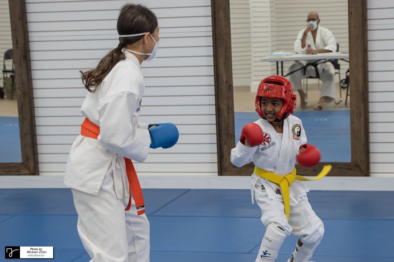 TKA Dojo Karate Belt Testing Sept 201 - Karate Kids Sparing1